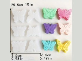 Molde silicona 6 mariposas distintas 